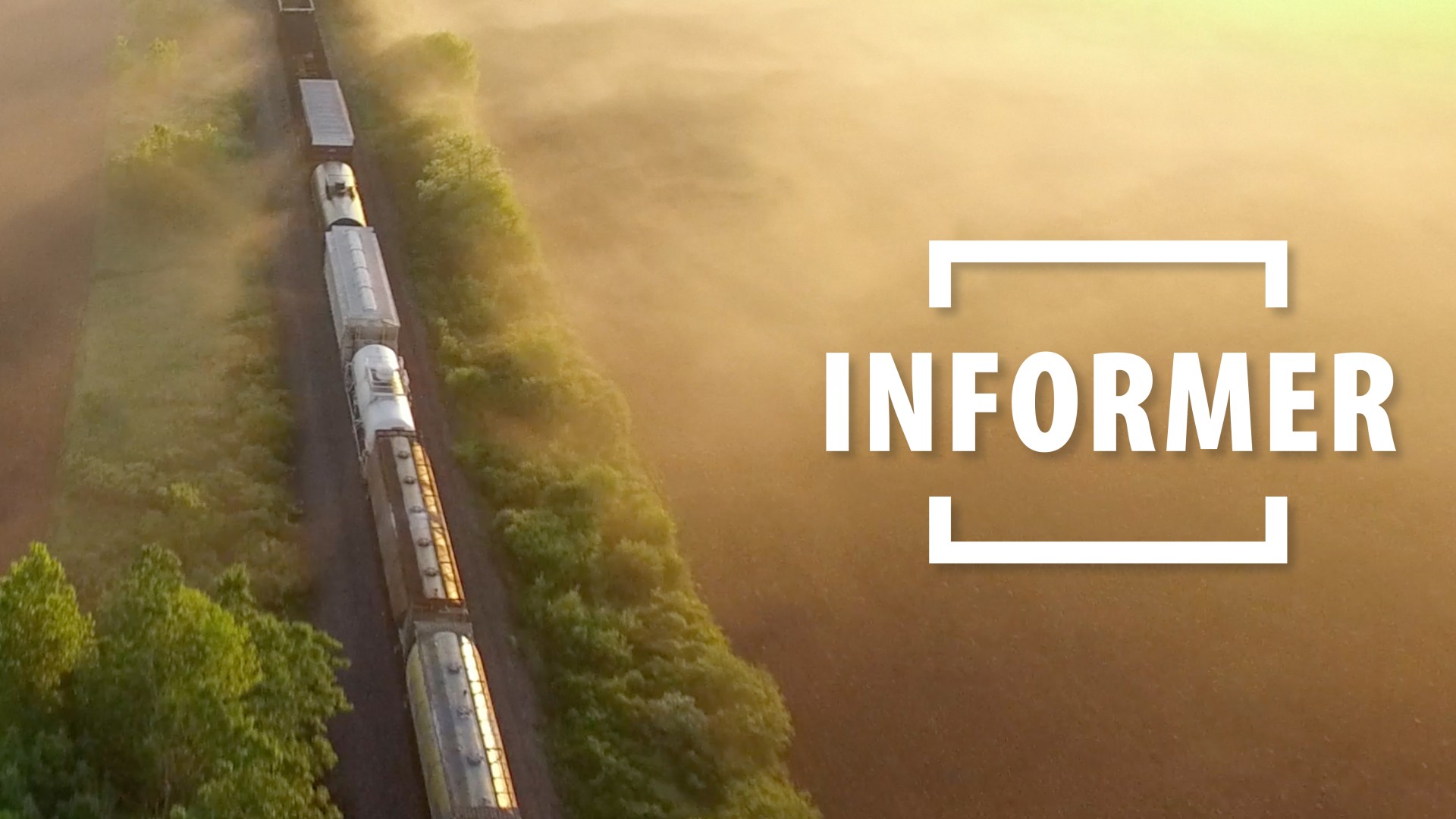 Aerial view of freight train tracks.
